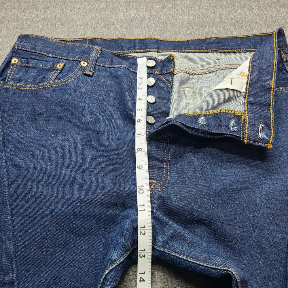 Levi's 501 Jeans Mens 40x34 Dark‎ Blue Excellent Straight Leg Button Fly Denim